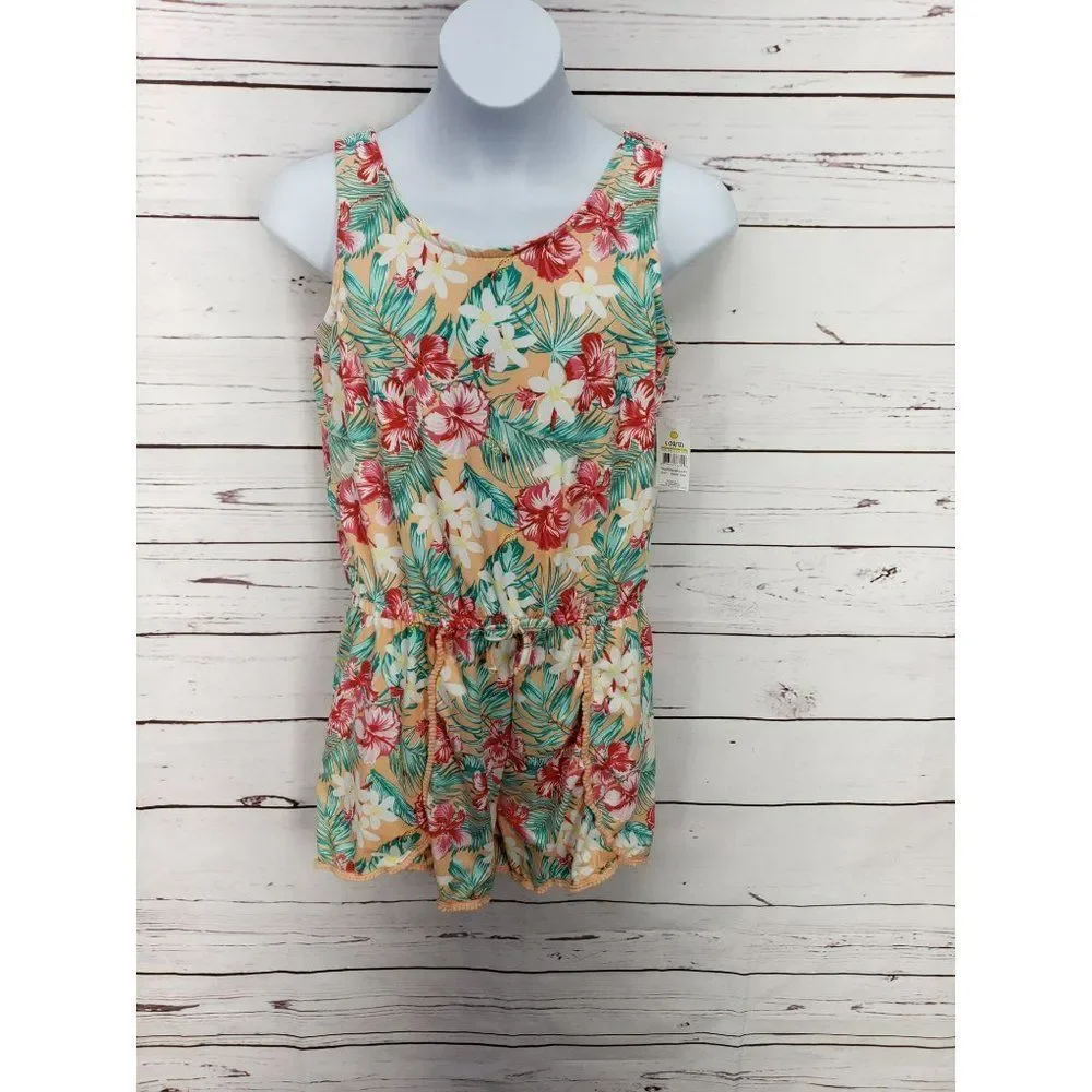 Bobbie Brooks Large 10/12 hawaiian tropical print romper‎ jumpsuit